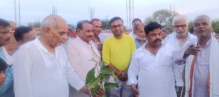 केन्द्रीय राज्यमंत्री भानुप्रताप सिंह वर्मा ने ग्राम खुटैला में वृक्षारोपण अभियान के तहत रोपे गए पौधे 