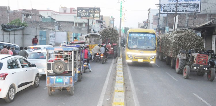 मिल में फिर आई तकनीकी खराबी, शहर में जाम