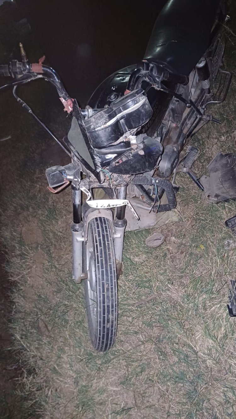 अज्ञात वाहन की चपेट में आकर मोटरसाइकिल सवार की  मौत 