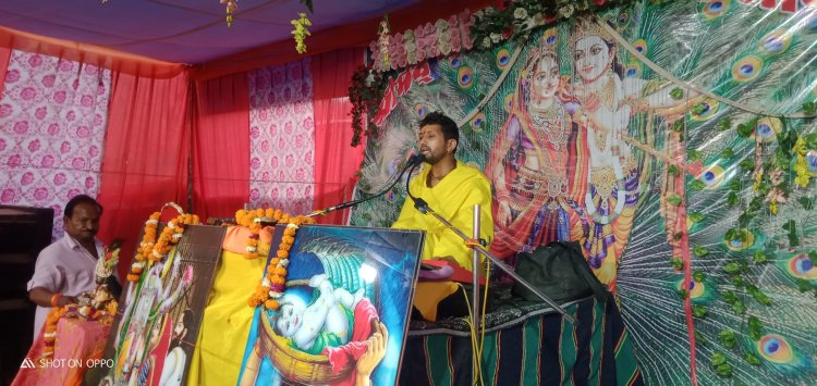 दुर्गा माता मन्दिर भगीपुर पर भागवत कथा के बाद भंडारा